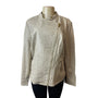 Iman Women's Beige Leather Zip Up Long Sleeve Jacket Sz XL - NWT