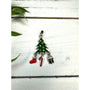 Vintage Silver Tone Christmas Tree Pendant