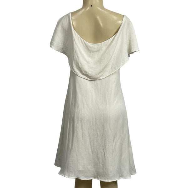 LOFT Women's Cream Off Shoulder Knee High Dress Sz 10 - NWT