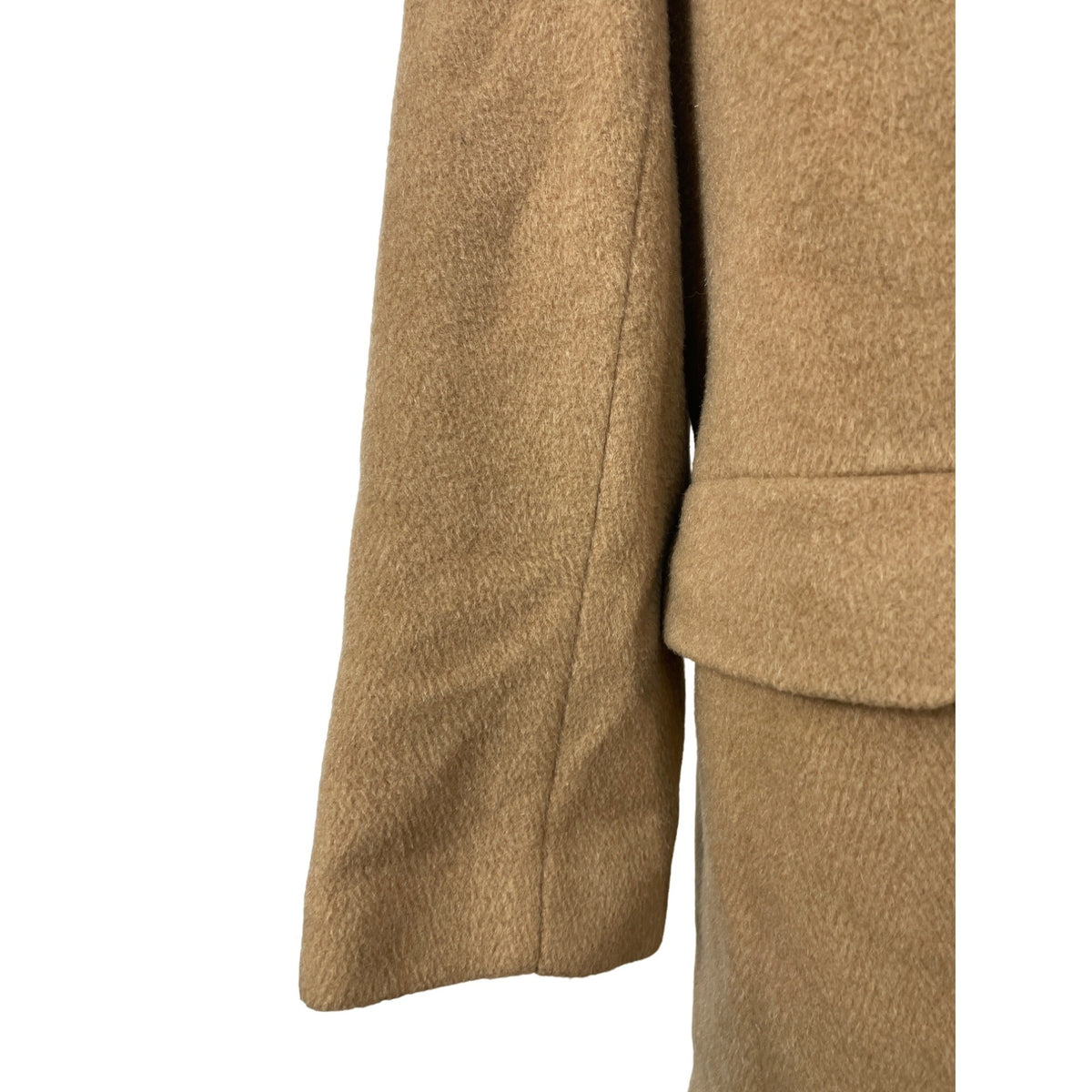 Classic Women's Khaki Button Up Wool Coat by Evan Picone Size 14 Office Garment