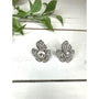 Vintage Silver Tone Flower Clip On Earrings