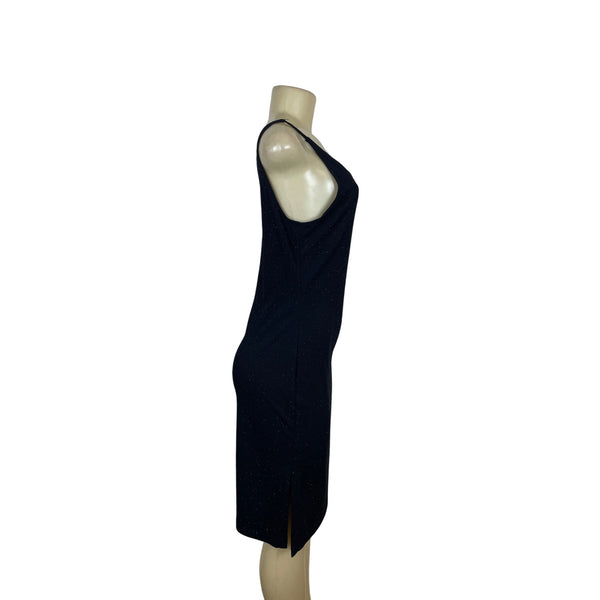 B. Moss Tailor Womens Black Sleeveless V-Neck Knee-Length Dress Sz 8