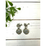 Silver Tone Blue Rhinestones Articulated Vintage Earrings