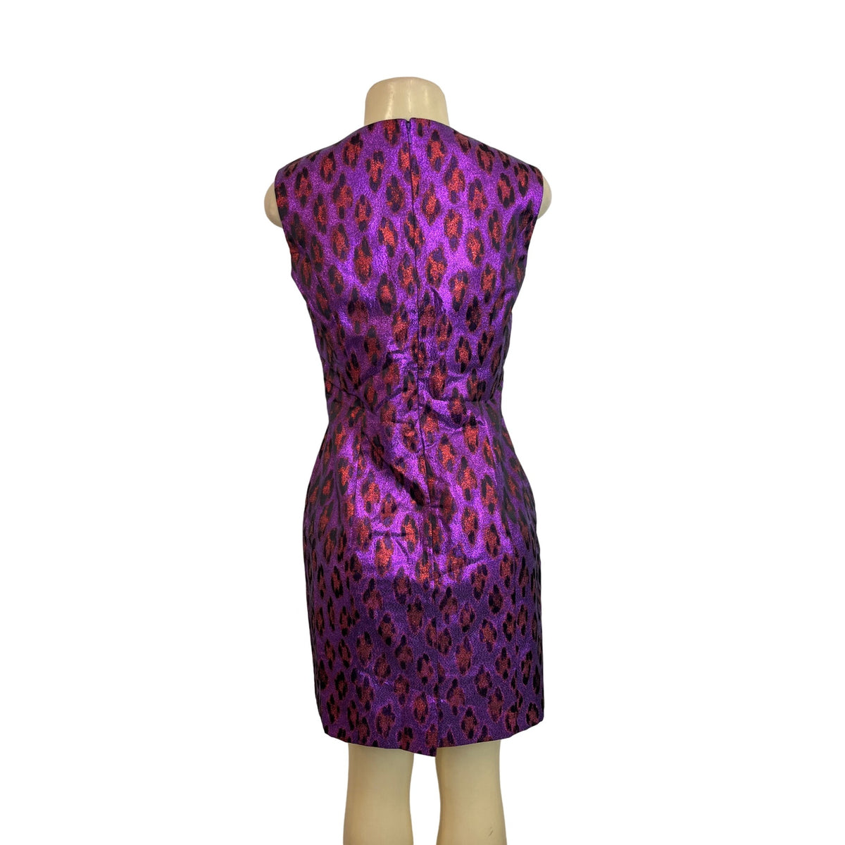 French Connection Women's Purple Leopard Print Sleeveless Dress Sz 8 - NWT