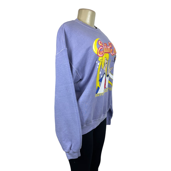 Sailor Moon Women's Purple Long Sleeve Crew Neck Sweatshirt Sz M