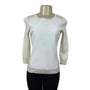 Banana Republic White Mixed Knit Sweater With Ribbed Sleeves Womens Size XS- New