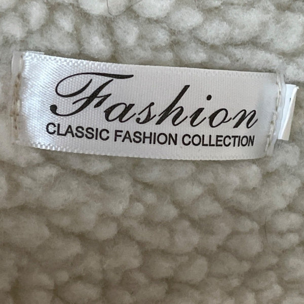 Classic Fashion Collection Women's White Lined Teddy Jacket Sz M