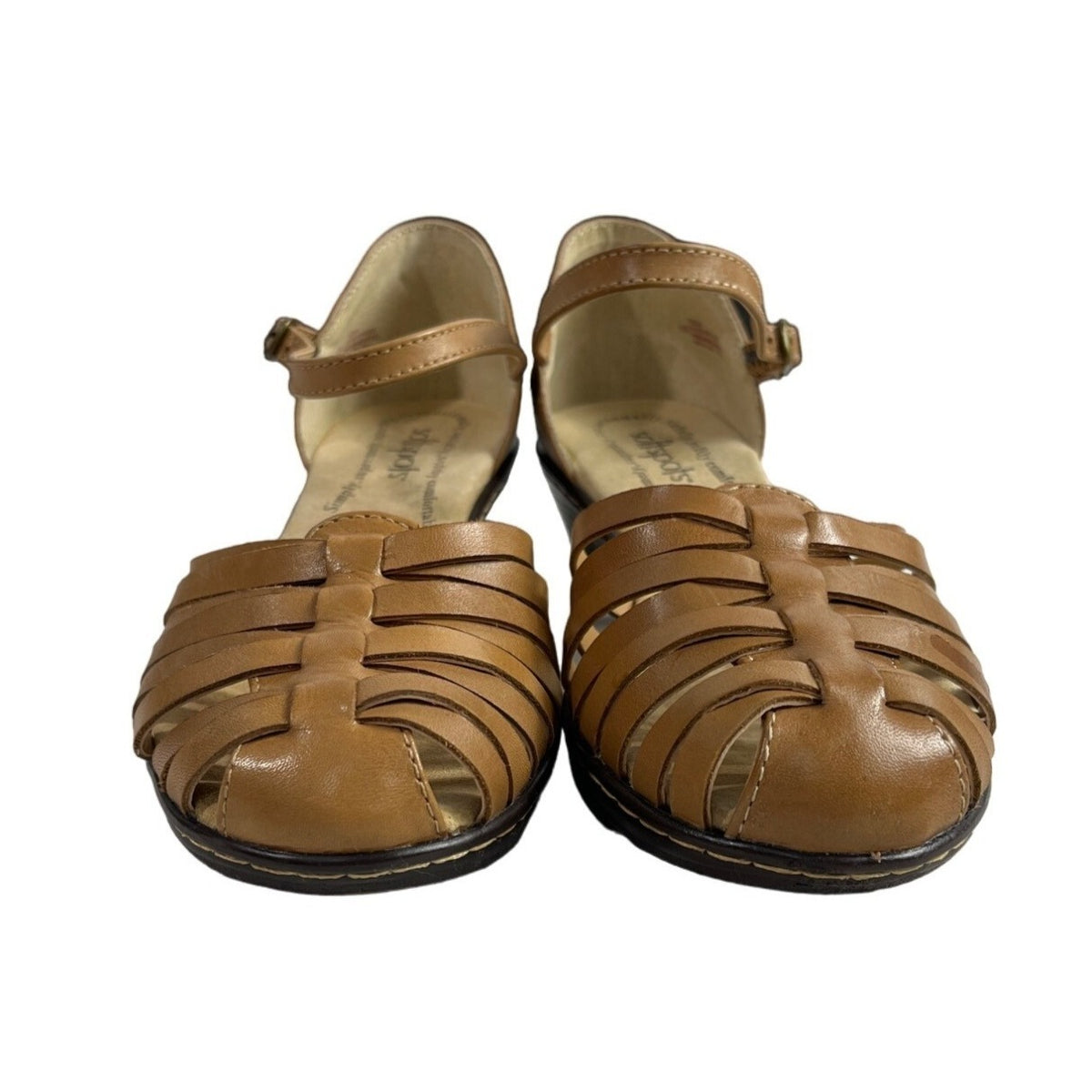 Soft Spots Women's Light Tan Tatianna Cross Strap Sandals Sz 8M - New