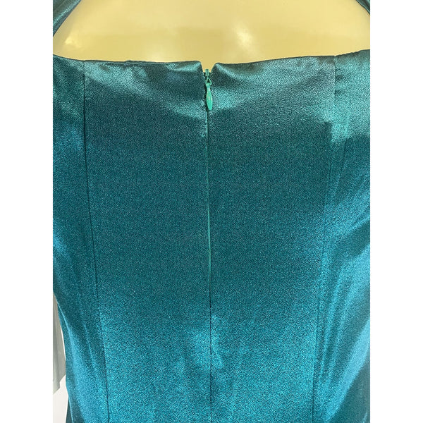 Scott Mclintock Women's Teal Evening Gown Maxi Dress Sz 8 - NWT