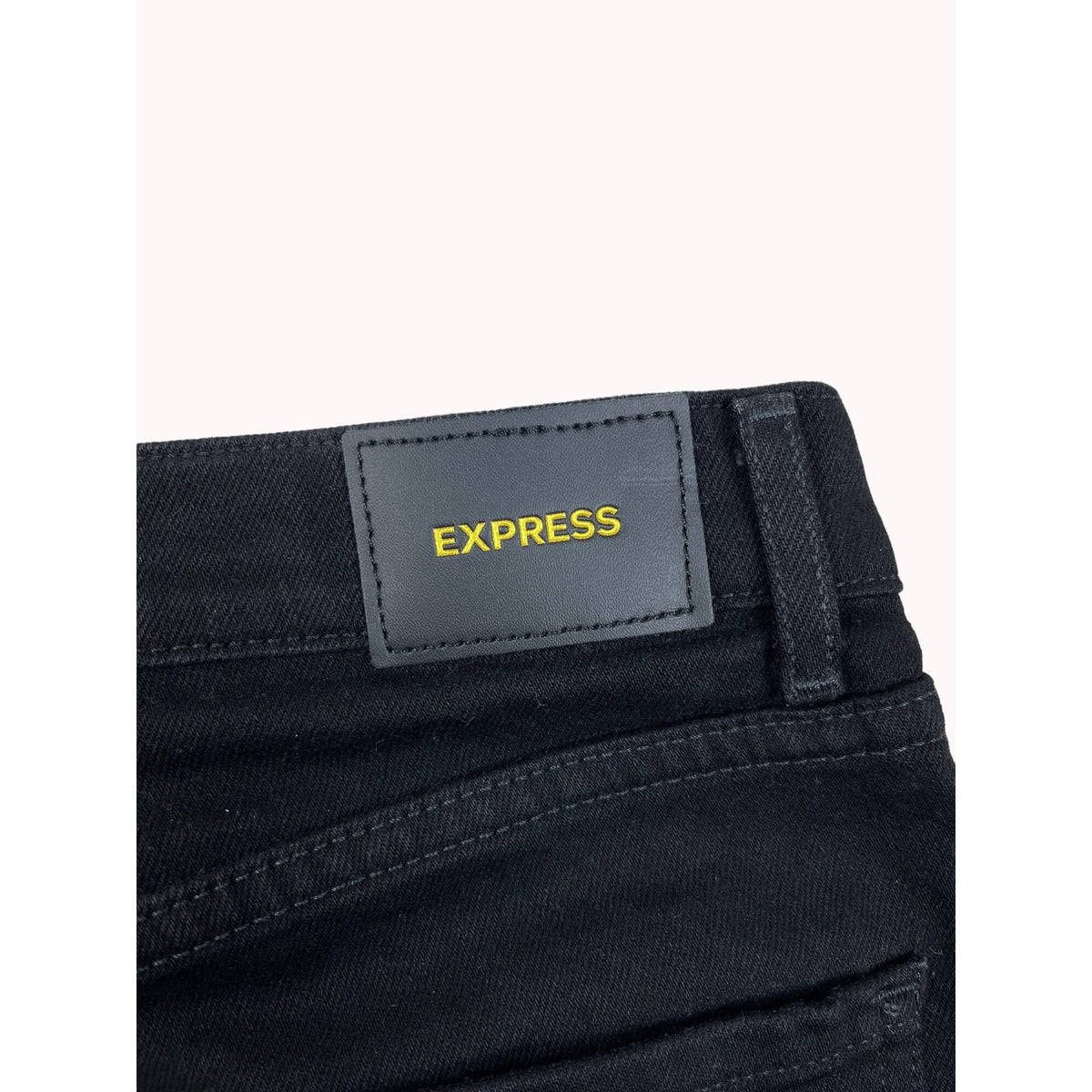 Express Womens High Rise Straight Ankle Jeans Black Denim Sz 6R