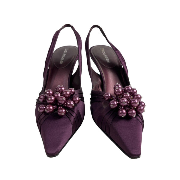 Enzo Angiolini Women's Dark Purple Eaflaviana Pointed 4in Heels Sz 8.5M