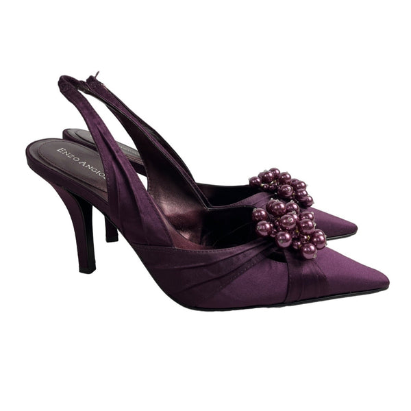 Enzo Angiolini Women's Dark Purple Eaflaviana Pointed 4in Heels Sz 8.5M