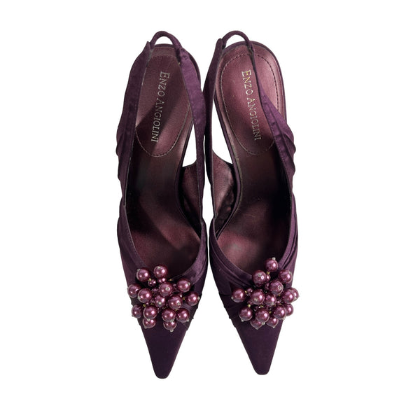 Enzo Angiolini Women's Dark Purple Eaflaviana Pointed 4in Heels Sz 8.5M