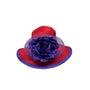 Red & Purple Womens Polyester Hat With Decorative Flower