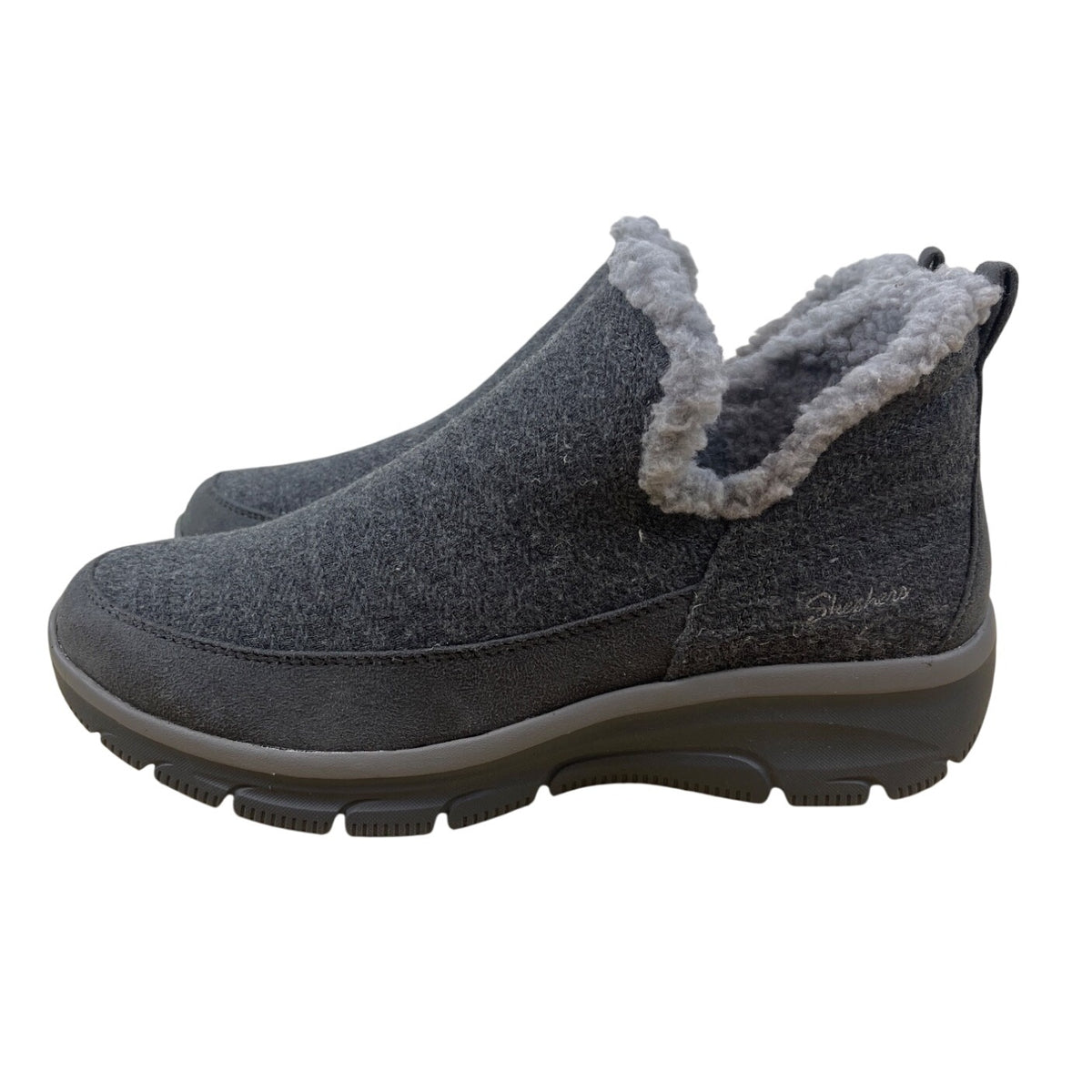 Skechers Womens Gray Faux Fur Lined All-Weather Relaxed Fit Boots Sz 9 - New