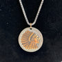 Silver Tone Native American Medallion Necklace Sz 24n