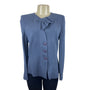 Armani Collezioni Women's Blue Cardigan Ruffled Neck Sz 12 (EUR 42)