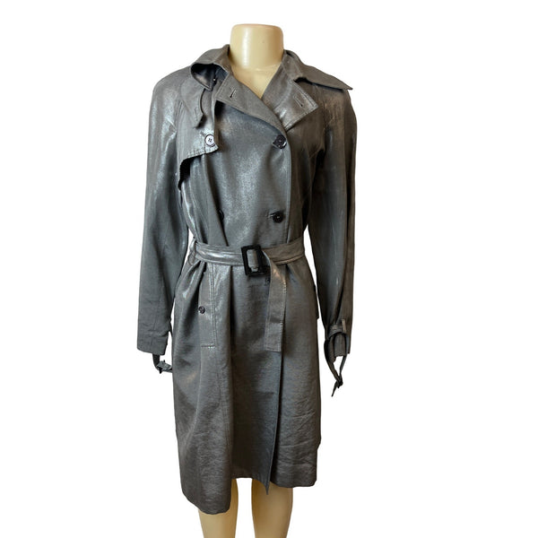 Jones New York Women's Gray Trench Coat Sz M