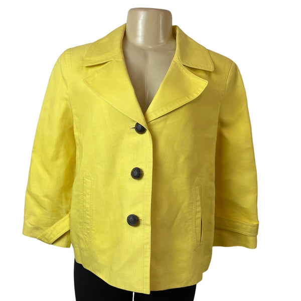 Talbots Vintage Women's Yellow 3 Front Button Jacket Sz 12