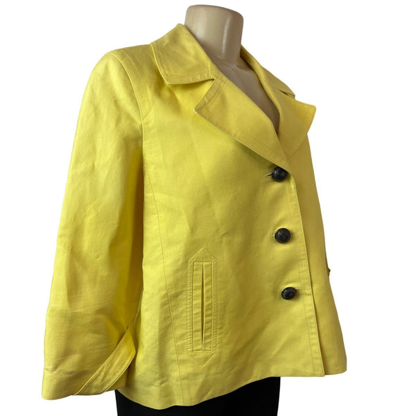 Talbots Vintage Women's Yellow 3 Front Button Jacket Sz 12