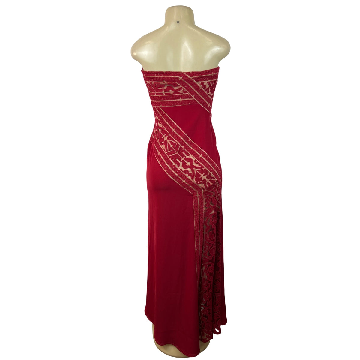 Tadashi Shoji Women's Red Column Strapless Dress Sz 0