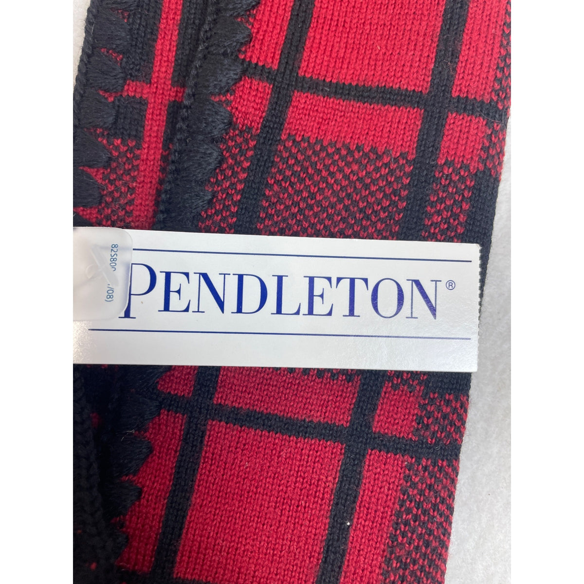 Unisex One Size Pendleton Red and Black Plaid Scarf New