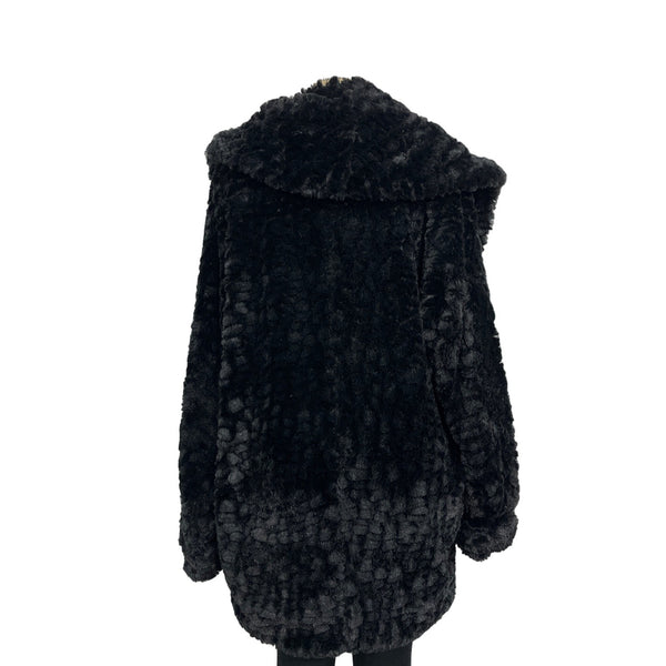 Adrienne Landau  Women's Black Faux Fur Coat Size L