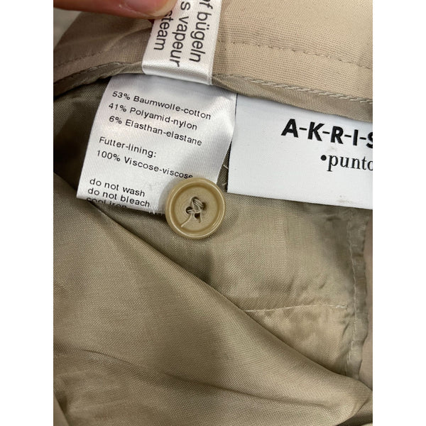 NWT AKRIS PUNTO Skinny Front Zipper Office Tan Size 8 Women's Pants