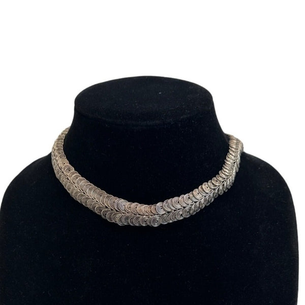 Vintage Women's Coil Silver Tone Chain Choker Sz 15in