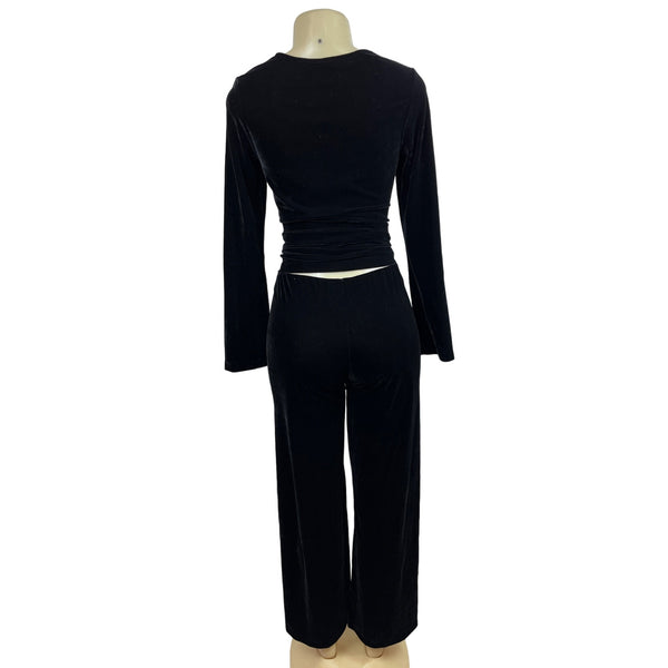 Pajamagram Long Sleeve Blouse with Black Pants Size S/M