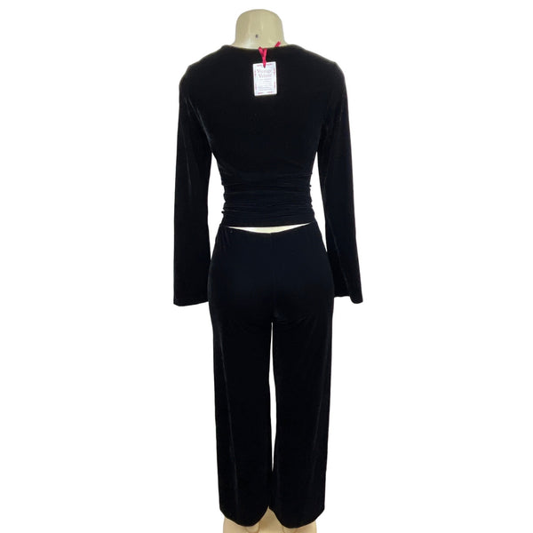 Pajamagram Long Sleeve Blouse with Black Pants Size S/M