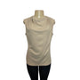 Ann Taylor Womens Beige Sleeveless Drape Neck Top Shirt Sz S