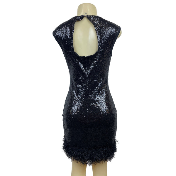 Venus Women’s Black Bodycon Sequin Dress Sz S - NWT