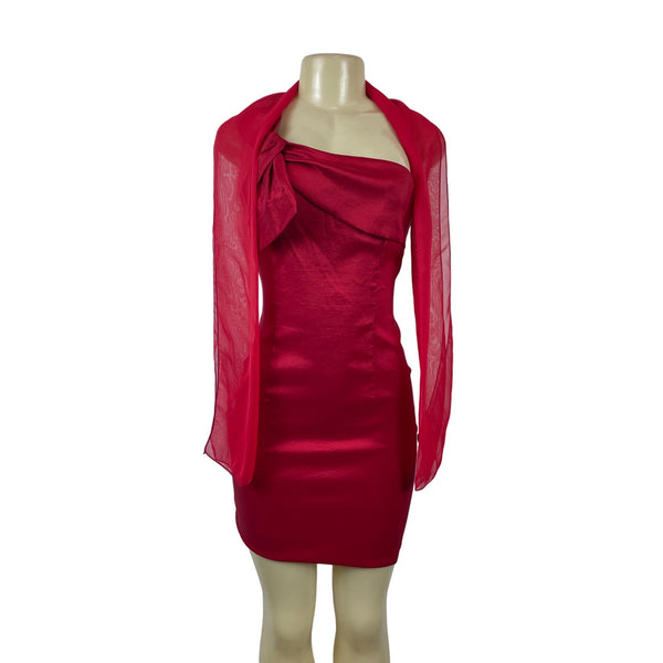 Eureka Women's Red One Sholder Bodycon Dress Sz XS