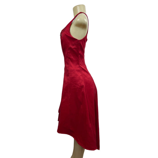 Nicole Hiller New York Women's Red High-low D Snack Dress Sz 10 (EU 44) - NWT