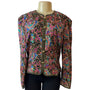 Vintage 90s Maggy London Women's Multicolor Jewel Toned Paisley Silk Blazer Sz 12