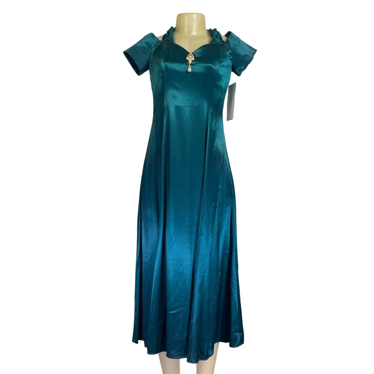 Scott Mclintock Women's Teal Evening Gown Maxi Dress Sz 8 - NWT