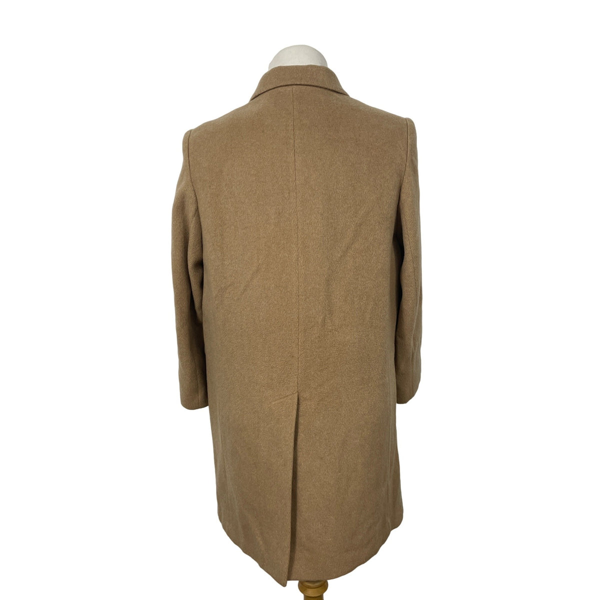 Classic Women's Khaki Button Up Wool Coat by Evan Picone Size 14 Office Garment