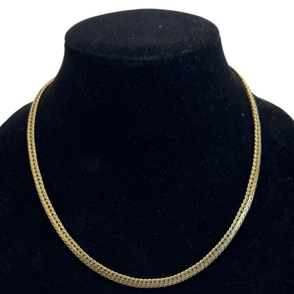 Vintage Gold Tone Herringbone Chain Necklace - 19in