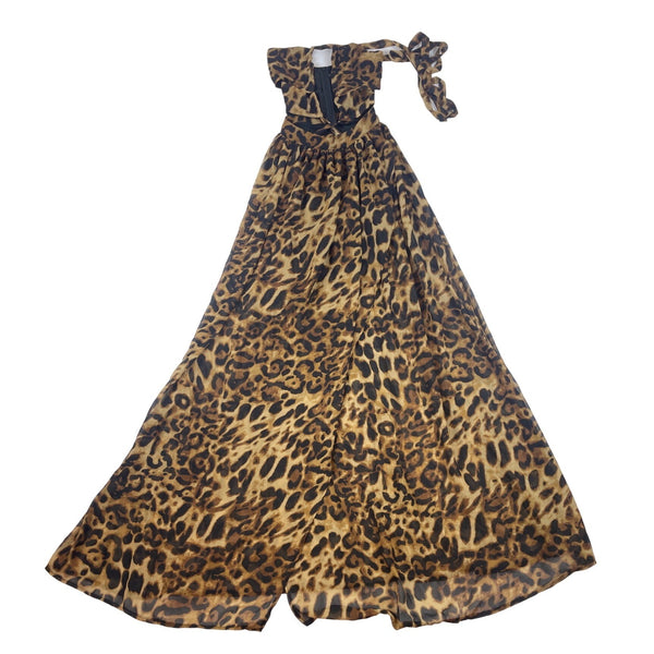 Love & Lemonade Leopard Print Strapless Maxi Dress Sz XS- NEW