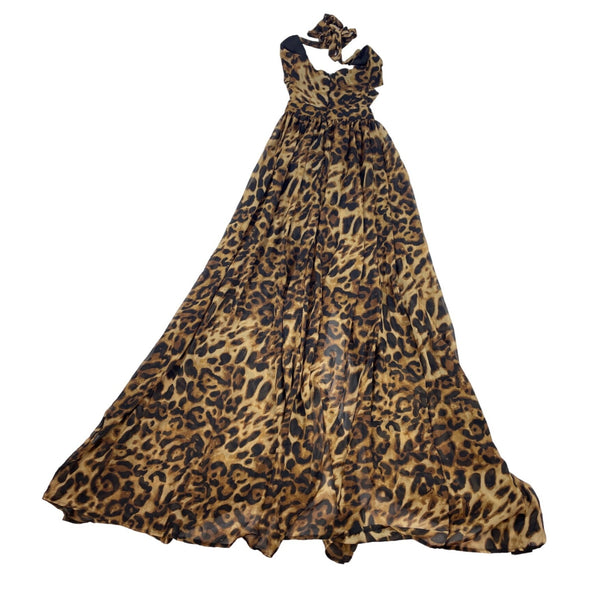 Love & Lemonade Leopard Print Strapless Maxi Dress Sz XS- NEW