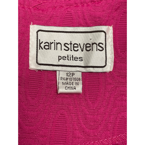 Karin Stevens Petites Womens Pink Textured Shift Dress W/ Pockets Sz 12P-New