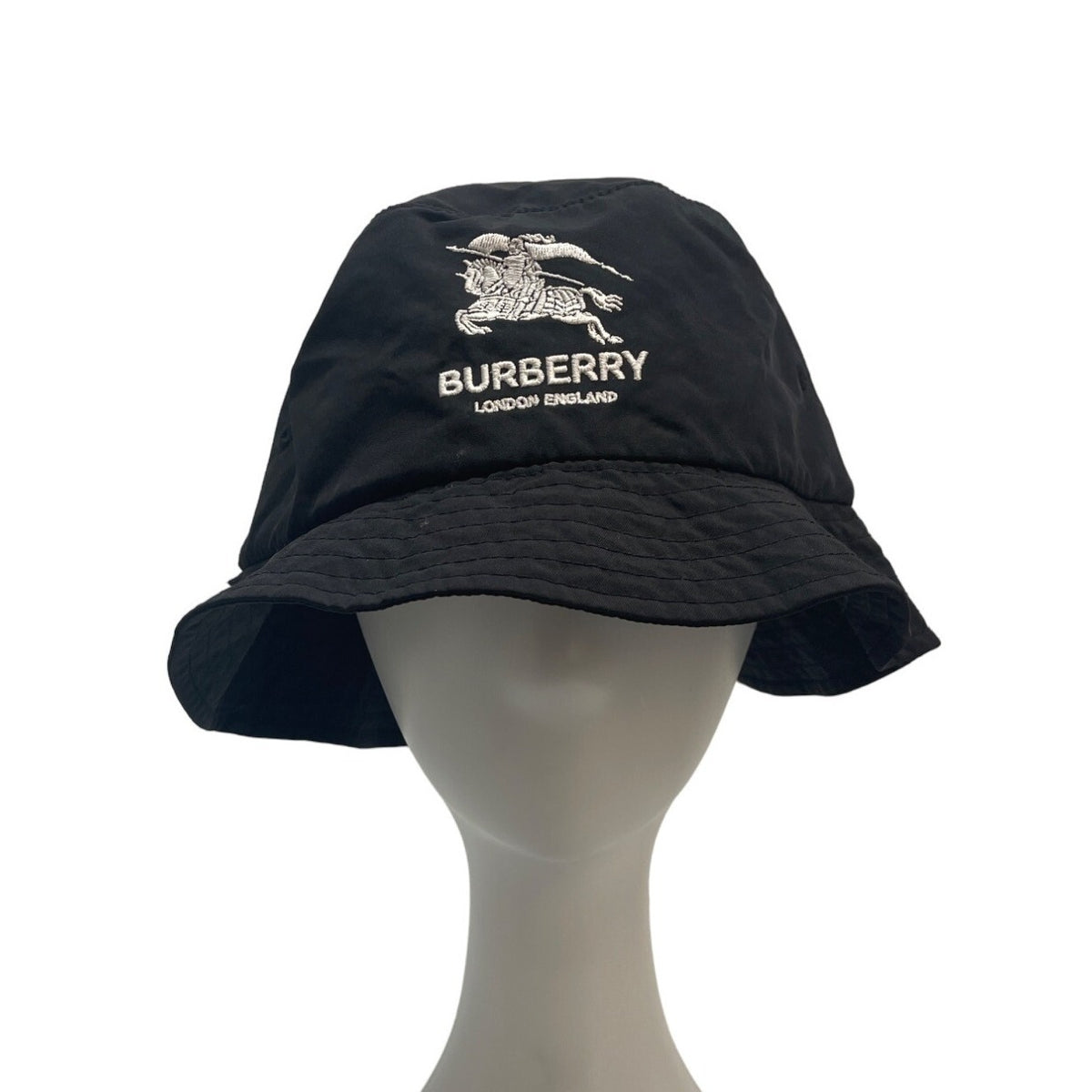 Burberry x Supreme Men's Black & White Embroidered Signature Crusher Bucket Hat Sz M/L