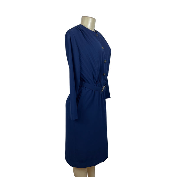 Vintage 80's Tanner Women's Royal Blue Sheath Dress Sz 8 (EUR 40)