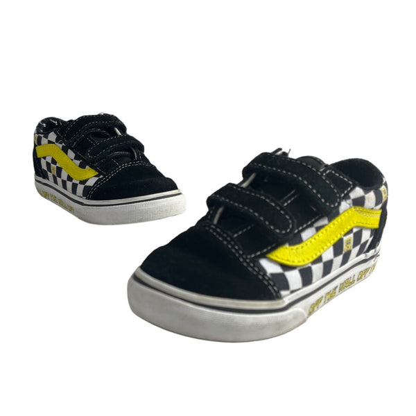 Vans SpongeBob SquarePants Black Yellow Adjustable Strap Toddler Sneakers Sz 9