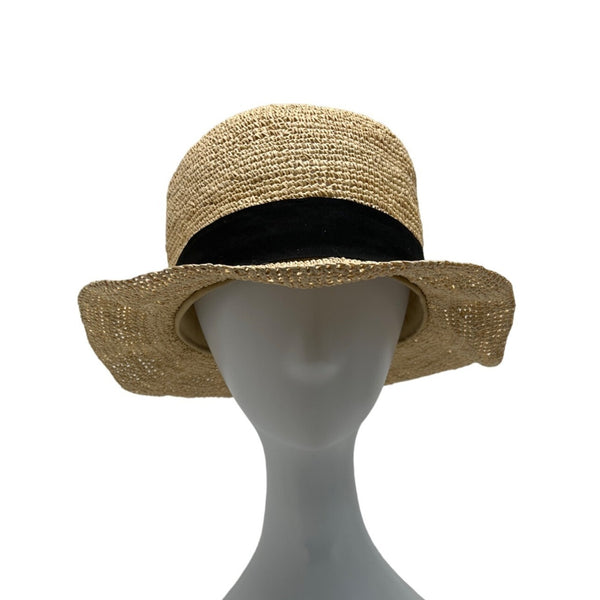 Genuine Panama Hat Michael Stars Carludovica Palmata With Black Band - One Size