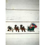 Santa with Reindeers and a Cow Brooch Pin - 6in long