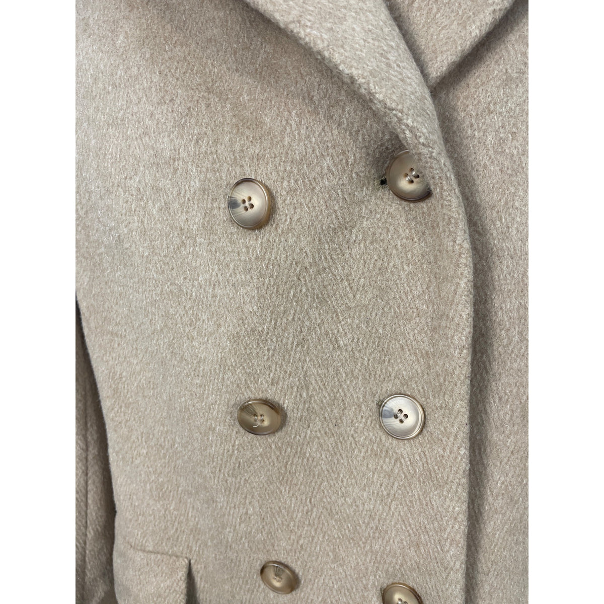 Classic Women's Khaki Button Up Wool Coat by Evan Picone Size 14 Office Garment