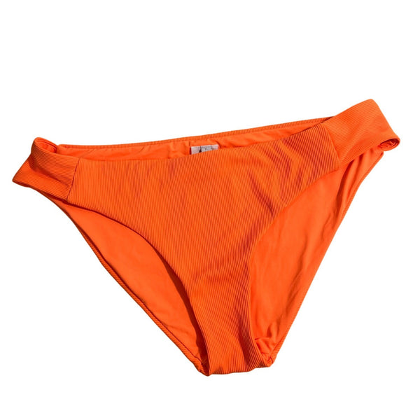 Becca By Rebecca Virtue Womens Orange Ribbed High-Waist Bikini Bottom Sz XL- NEW