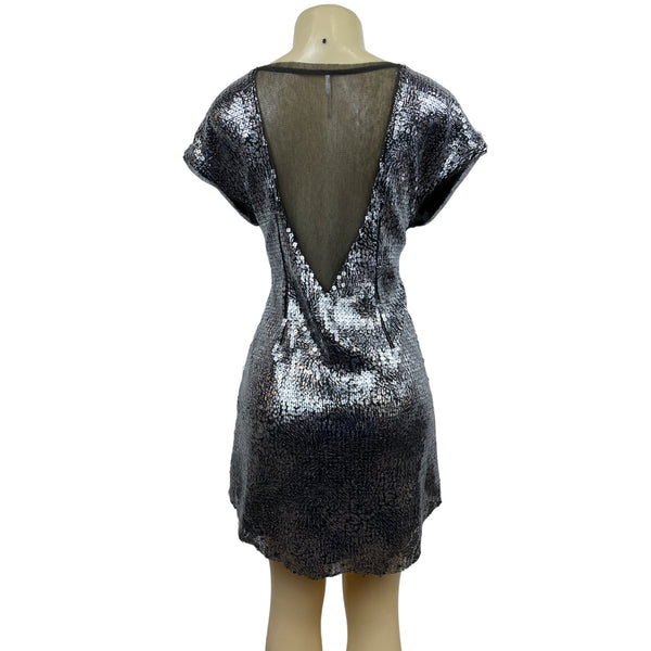 Free People Women’s Black Midnight Dreamer Sequins Dress Sz-S/P